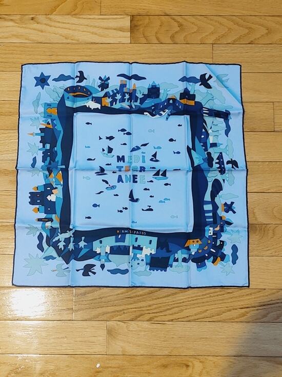 Hermes Accessories - Hermes Mediterranee silk carre 45 scarf EUC